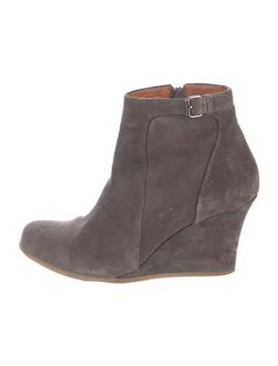 Pre-owned Lanvin Suede Boots In Grey
