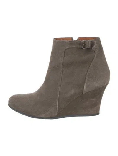 Pre-owned Lanvin Suede Boots In Grey