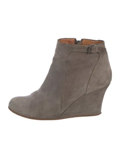 Pre-owned Lanvin Suede Boots In Grey