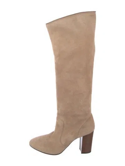 Pre-owned Lanvin Suede Boots In Neutrals