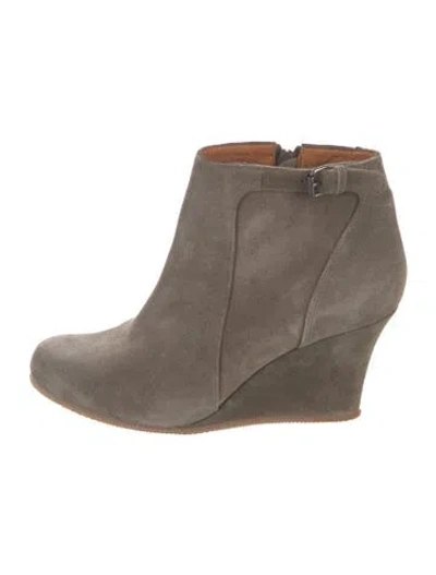 Pre-owned Lanvin Suede Boots In Neutrals