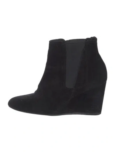 Pre-owned Lanvin Suede Chelsea Boots In Black