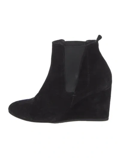 Pre-owned Lanvin Suede Chelsea Boots In Black
