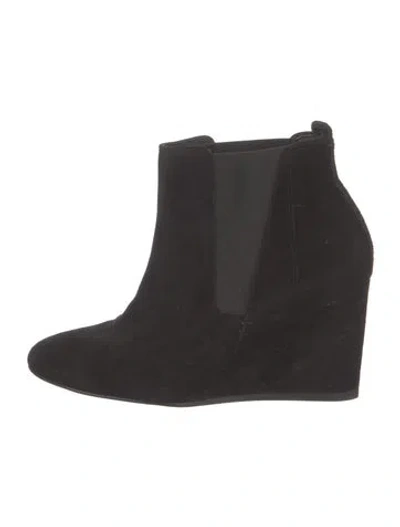 Pre-owned Lanvin Suede Chelsea Boots In Black
