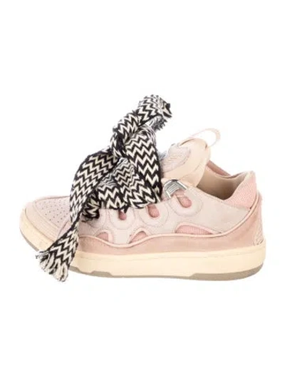 Pre-owned Lanvin Suede Chunky Sneakers In Pink