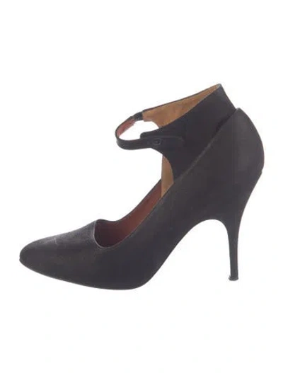 Pre-owned Lanvin Suede D'orsay Pumps In Black