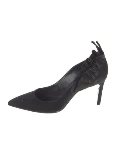 Pre-owned Lanvin Suede D'orsay Pumps In Black