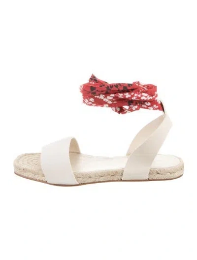 Pre-owned Lanvin Suede Floral Print Espadrilles In Neutral
