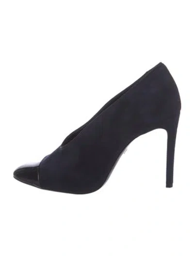 Pre-owned Lanvin Suede Grosgrain Trim Pumps In Multi