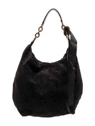 Pre-owned Lanvin Suede Hobo In Black