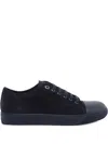 Lanvin Dbb1 Leather And Suede Sneakers In Black