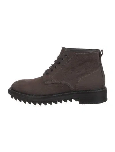 Pre-owned Lanvin Suede Lace-up Boots In Brown