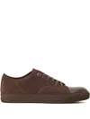 Lanvin Dbb1 Suede And Patent Leather Sneakers In Brown