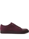 Lanvin Dbb1 Leather And Suede Sneakers In Purple