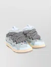 Lanvin Suede Leather Curb Sneakers Men In Blue