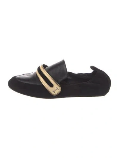 Pre-owned Lanvin Suede Loafers In Black