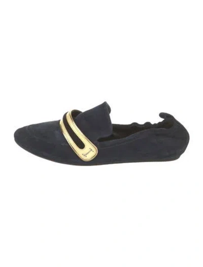 Pre-owned Lanvin Suede Loafers In Blue