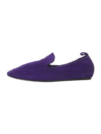 Pre-owned Lanvin Suede Loafers In Purple