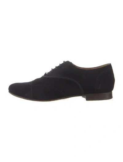 Pre-owned Lanvin Suede Oxfords In Black