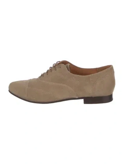 Pre-owned Lanvin Suede Oxfords In Neutral