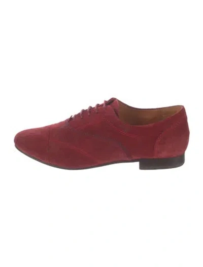 Pre-owned Lanvin Suede Oxfords In Red