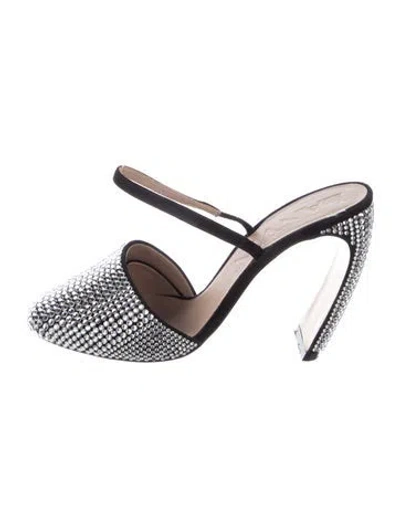 Pre-owned Lanvin Suede Patterned Mules In Multi