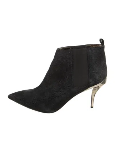 Pre-owned Lanvin Suede Patterned Pumps In Black