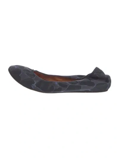 Pre-owned Lanvin Suede Printed Ballet Flats In Blue