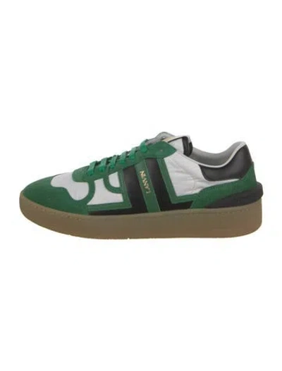 Pre-owned Lanvin Suede Printed Sneakers In Green