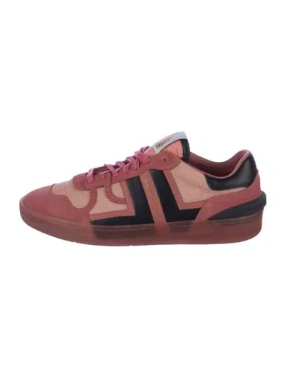 Pre-owned Lanvin Suede Printed Sneakers In Pink