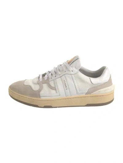 Pre-owned Lanvin Suede Printed Sneakers In White