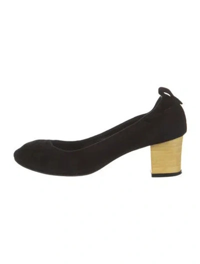 Pre-owned Lanvin Suede Pumps In Black