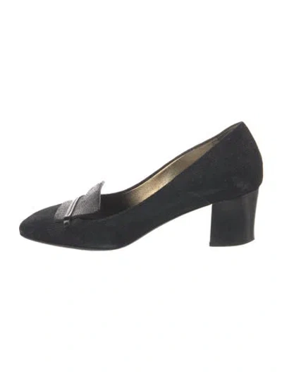 Pre-owned Lanvin Suede Pumps In Black
