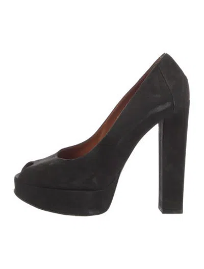 Pre-owned Lanvin Suede Pumps In Black