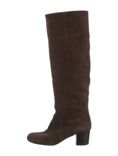 Pre-owned Lanvin Suede Riding Boots In Brown