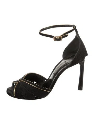 Pre-owned Lanvin Suede Sandals In Black
