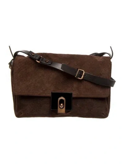 Pre-owned Lanvin Suede Shoulder Bag In Brown