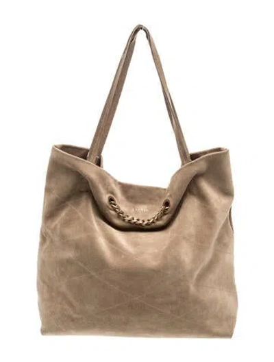 Pre-owned Lanvin Suede Shoulder Bag In Neutral