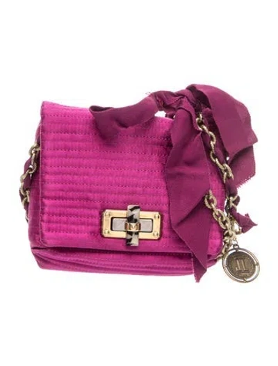 Pre-owned Lanvin Suede Shoulder Bag In Purple