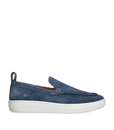 Lanvin Suede Slipper Navy Blue Color In Blue Navy