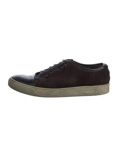 Pre-owned Lanvin Suede Sneakers In Black