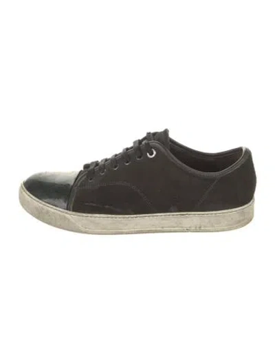 Pre-owned Lanvin Suede Sneakers In Black