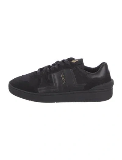 Pre-owned Lanvin Suede Sneakers In Black