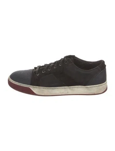 Pre-owned Lanvin Suede Sneakers In Black