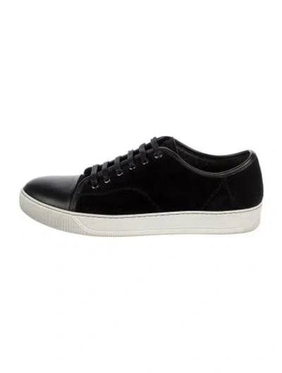 Pre-owned Lanvin Suede Sneakers In Black