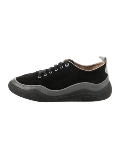 Pre-owned Lanvin Suede Sneakers In Black