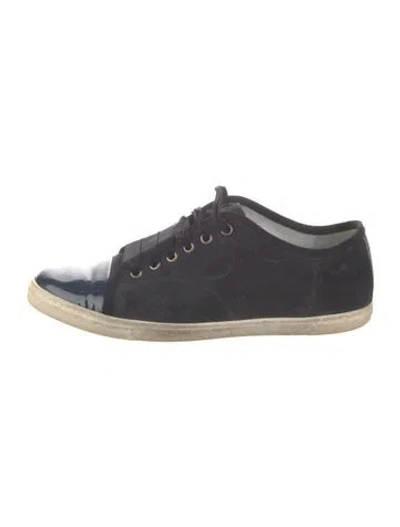 Pre-owned Lanvin Suede Sneakers In Blue