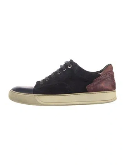 Pre-owned Lanvin Suede Sneakers In Blue