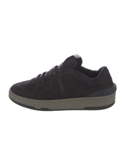 Pre-owned Lanvin Suede Sneakers In Blue