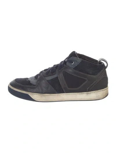 Pre-owned Lanvin Suede Sneakers In Blue